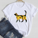 (Aasia suurus)T-s&auml;rk Moodne T-s&auml;rk kassi multifilm Armas akvarell 90ndate vabaaja naiste r&otilde;ivad, naiste l&uuml;hikeste varrukatega graafiline T-s&auml;rk S