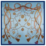 Kvaliteetsed luksuslikud siidist sallid peapael Sallid kaelasall naistele kett siidist sall naiste dekoratiivne sall 90*90cm sinine