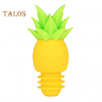 Veinikork, erinevaid stiile 3D ananassi disainiga silikoonist veiniklaasi v&otilde;lusid, mida on lihtne kasutada Lekkekindel veinikork kollane