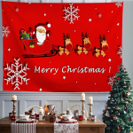 Punased j&otilde;ulud j&otilde;ulud lumehelbed talve&ouml;&ouml;d kamin tr&uuml;kitud mustriga gobel&auml;&auml;n kodu elutuba magamistoa seinakaunistus gobel&auml;&auml;n 95x73cm