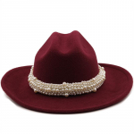 Laia &auml;&auml;rega Simple Church Derby top m&uuml;ts Panama tahke vildist Fedorase m&uuml;ts p&auml;rliga naistele kunstvillasegu jazzi m&uuml;ts 56-58CM