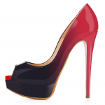 Cross-dresser Unisex Meeste Hot Drag Queen Mood Seksikad k&otilde;rged kontsad Peep Toe tikkp&uuml;ksid Platvorm Pumbad Gradientv&auml;rvid Lakknahast kontsad Kingad 39 punane