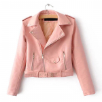 Talvejoped PU jope kapuutsiga soe kunstnahast mantel &Otilde;hukesed l&uuml;hikesed mantlid naistele S roosa