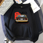 JDM dressipluus Art Prindiga Initial D kapuutsid Meeste Jaapani stiilis retroauto 90ndate talvine EL-suuruses topid vabaaja pikkade varrukatega riided naistele 2XL