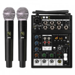 Juhtmeta mikrofon koos helimikseriga Studio 4 Bluetoothi ​​DJ-konsool karaoketeleri jaoks arvuti otsesaade