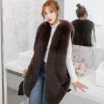 Karusnaha s&uuml;gis ja talv uus korea versioon Fox Hair naiste vabaaja karusnaha mantli imitatsioonist karusnahast vest S