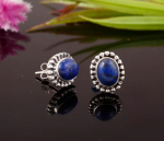 Lapis Lazuli ovaalne naastk&otilde;rvar&otilde;ngas, Naiste h&otilde;bedane naastk&otilde;rvar&otilde;ngas, Disainerk&otilde;rvar&otilde;ngas, Kingitus talle, V&auml;&auml;riskiviga naastk&otilde;rvar&otilde;ngas, Aastap&auml;evakingitus, 925 h&otilde;bedast k&otilde;rvar&otilde;ngas