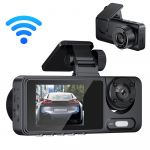 3 kaamerat Armatuurkaamera mitmekeelne selge auto tahavaatepeegel auto videosalvestus lai videokaamera must