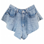 FGHJ Naiste Kitsad Ebakorrap&auml;rased Laiad P&uuml;ksid K&otilde;rge V&ouml;&ouml;koht Denim L&uuml;hikesed P&uuml;ksid Naiste Moodne T&otilde;usu P&uuml;ksid L&uuml;hikesed P&uuml;ksid XS helesinine v&auml;rv
