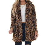 Suures suuruses Leopard kunstkarusnahast mantel naiste pikk talvemantel Naine, soe naiste karusnahast jope S leopard