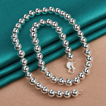 925 h&otilde;bedane 8 mm helmekett 18-tolline kaelakee naistele pulmapeo moeehted 45cm