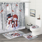 J&otilde;ulude lumememm digitaalne printimine du&scaron;ikardin veekindel du&scaron;ikardin Vannitoa vaip WC U-kujuline matt WC kaane kattepadi 4Pcs