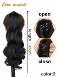 Miss Parukas S&uuml;nteetiline pikk laineline juuksel&otilde;ik Claw Ponytail Clip in Juuksepikendused Must hobusesaba Parukas Naiste Juukse 45cm