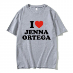 I Love Jenna Ortega T-s&auml;rk Topid Suvised Unisex Hip Hop Lahedad l&uuml;hikeste varrukatega T-s&auml;rgid Unisex Naiste Mood Vabaaja Suur Eu Suurus Ts&auml;rk L