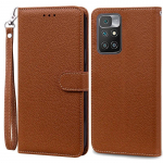 16 v&auml;rvi Redmi 10 4G &uuml;mbris Xiaomi Redmi 10 2022 &uuml;mbrisele nahast rahakoti &uuml;mberp&ouml;&ouml;ratav &uuml;mbris Redmi 10 Prime 4G redmi10 4G kaitsekaardi pesa hoidja kate jaoks pruun