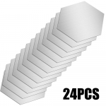 24 tk peeglidekoorkleebised kuuskantkleebis 3D peegliseinakleebis DIY kunst Seinakaunistus Isekleepuv kodukaunistus 100mm valge