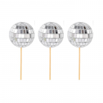 3/5/12 tk Club Disco Ball Cupcake Toppers Retro tantsupeo tarvikud Tordi kaunistamiseks S&uuml;nnip&auml;eva teema 5cm 3pcs