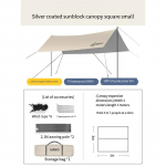 Outdoor Camping Oxford Fabric H&otilde;betatud varikatus p&auml;ikesekaitse- ja vihmakindel p&auml;ikesevarjutelk &Uuml;limalt kerge kaasaskantav telk vinyl 3m