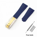 20 mm 21 mm esmaklassiline silikoonrihm Rolexi allveelaeva jaoks DAYTONA GMT Yacht-Master seeria tarvikud Asenduskella k&auml;ev&otilde;ru Blue-G-2 20mm no logo