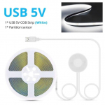 USB 5V COB LED-riba meigivalgusti l&auml;bitav klaasist puutetundlik dimmer DIY vannitoa tualettlaud peegli taustvalgustusega valgustus 2m