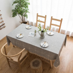 Tutitikanditega laudlina Dekoratiivne linane Veekindel &otilde;likindel ristk&uuml;likukujuline Pulma S&ouml;&ouml;gilaua kate Tee laudlina 140x100cm