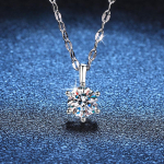 H&otilde;bedane S925 Moissanite kaelakee lihtne 6 k&uuml;&uuml;nis ripats Lab teemant 1 karaadise D v&auml;rvi kampsun kett mood kalliskivi ehted 45cm&1 Carat