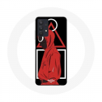 &Uuml;mbris Samsung Galaxy A32 5G Squid Game logo s&uuml;mbolid kolmnurk ruut ring Must taust