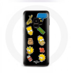 &Uuml;mbris Samsung Galaxy S9 pluss The Simpsons kleebistele mustal taustal