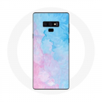&Uuml;mbris Samsung Galaxy Note 9 jaoks Roosa sinise taustaga