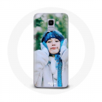 &Uuml;mbris Samsung Galaxy A6 2018 BTS Bangtan Sonyeondan Jimin Snow Christmas Blue jaoks