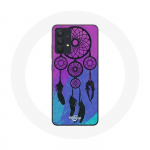 Coque pour Samsung Galaxy A13 4G / A13 4G Lite Attrape R&ecirc;ve Noir Fond Bleu et Violet