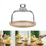 Bambusest koogialus koos kuplileivaga serveerimisvaagnaga magustoidutaldrik magustoidupoe jaoks for 4in Cake