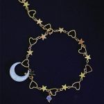 IFME Crystal Star Moon k&auml;ev&otilde;rud naistele Korea s&uuml;damega nikerdatud ripatsiga k&auml;ev&otilde;ru Moeaksessuaarid Ehted