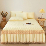 Voodikatted Queen libisemiskindla voodi seelik King Size madrats Kaitsekate kolmeosaline komplekt Puuvillane pits voodikate voodilinade komplektid 3 pcs 150x200cm