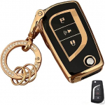 Pehme TPU Toyota v&otilde;tmehoidja kate lisavarustus sobib Toyota Fortuner tundra Camry RAV4 Highlander Corolla jaoks 3-button-black