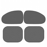 SEAMETAL 4TK autoakna p&auml;ikesevari p&auml;ikesesirm Auto k&uuml;lgmise esiklaasi p&auml;ikesesirm iminapaga suvise UV-kaitsega 2pcs front+rear seat side must