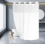 Konksudeta du&scaron;ikardin kl&otilde;psatava vooderdisega, 230GSM vahvlikootud du&scaron;ikardinad vannituppa, hotellikvaliteet, spaalikujuline vannikardin W137cn*L203cm（54"*72") valge
