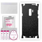 apgo Protective Skin Sticker for the back+sides compatible with Samsung Galaxy S9 Plus, Full Wrap Film, Foil, Vinyl - Pattern Black Honeycomb