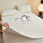 Veekindel madratsmatt elastse tepitud voodilinaga Pehme nahas&otilde;bralik voodilina madratsikaitsematt ilma padjap&uuml;&uuml;rita 80x190cm 1pc