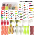 190 tk j&auml;&auml;p&uuml;&uuml;gi rakised J&auml;&auml;p&uuml;&uuml;gi landid j&auml;&auml;p&uuml;&uuml;gi stardikomplekt Walleye Crappie Panfishile 190pcs