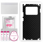 apgo Protective Skin Sticker for the back+sides compatible with Xiaomi Poco M4 Pro, Full Wrap Film, Foil, Vinyl - Pattern Carbon Black