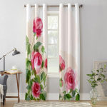 Romantiline taust pojengidega akna kardin elutuppa, magamistuppa kaunistuseks, luksuslik k&ouml;&ouml;gi volang kardin 135W x 60H(cm) x1