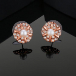 Estele Designer Flower Crystal Rose Gold Stud Stud k&otilde;rvar&otilde;ngad naistele