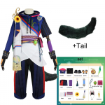 Sumeru Tighnari Cosplay kost&uuml;&uuml;m Genshin Impact Tighnari parukas Mantel Saba K&otilde;rvad T&auml;ielik komplekt Halloweeni peo uhked riided l