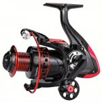 Kalastusrulli &otilde;ngitseja pika viskekepiga s&ouml;&ouml;darulli alumiiniumsulamist kerge pool, kiire 5.2:1 mage- ja merevee pikaviskega p&uuml;&uuml;giriist 2000 punane/must