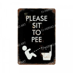 Naljakas WC Metallimaalimine Plekksild Retropilt Vanaaegne korrosioon tahvel Tahvel Kohvik Baar Mees Koobas Kino Vannitoa Seinakaunistus 20x30cm
