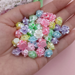 Lill Viie otsaga kolmem&otilde;&otilde;tmelised helmed T&auml;htp&auml;rlite materjalid Mood Macaron segatud v&auml;rvid 50/100 tk DIY k&auml;sitsi valmistatud k&otilde;rvits Flat flower beads 50pcs