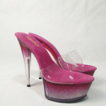 Naiste Dance Crystal Sussi sandaalid 15 cm Gradient Model Catwalk K&otilde;rged kontsad Lavapooliku tantsimine &ouml;&ouml;klubi tantsukingad YKC 45 lilla