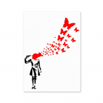 Banksy grafiti kunstiteosed l&otilde;uendimaalid &otilde;hupalli taga ajav v&auml;ike t&uuml;druk plakat ja tr&uuml;kised Moodne popt&auml;nava seinapilt Kodukaunistus 60x90cm No Framed