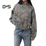 Unisex s&uuml;gistalvine kapuuts Hip hop stiilis vintage pikkade varrukatega tr&uuml;kitud t&otilde;mblukuga paks soe kapuutsiga taskud t&auml;navar&otilde;ivad lahtised mantel S tume khaki v&auml;rv